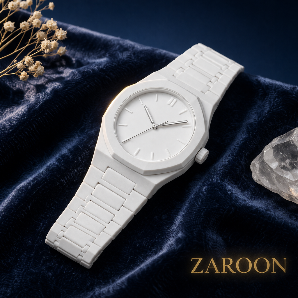 Ivory Aura Minimal Watch by ZAROON